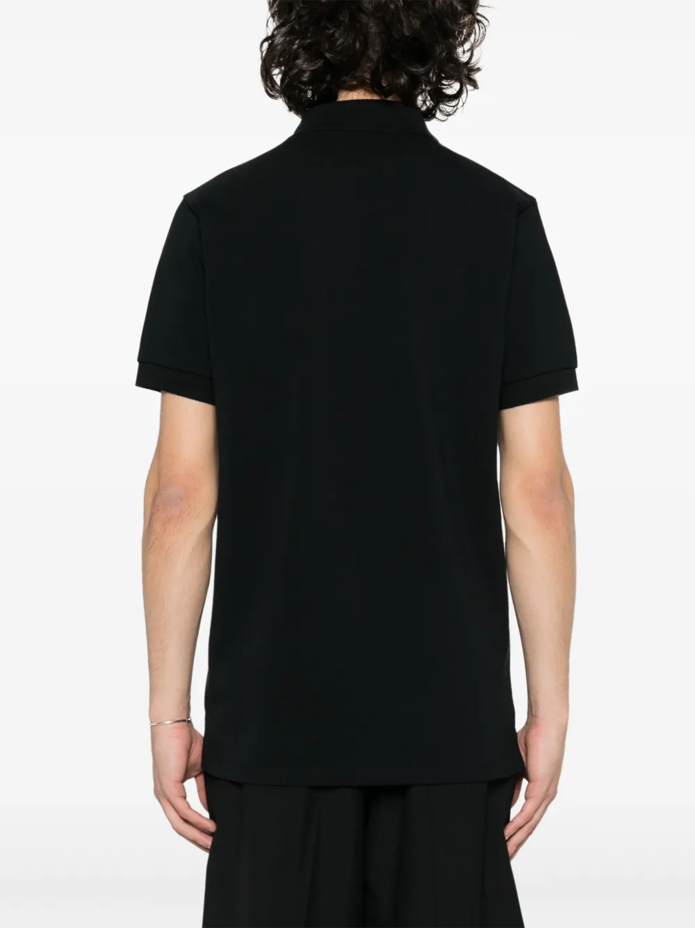 Shop Bally Logo-embroidered Piqué Polo Shirt In Black