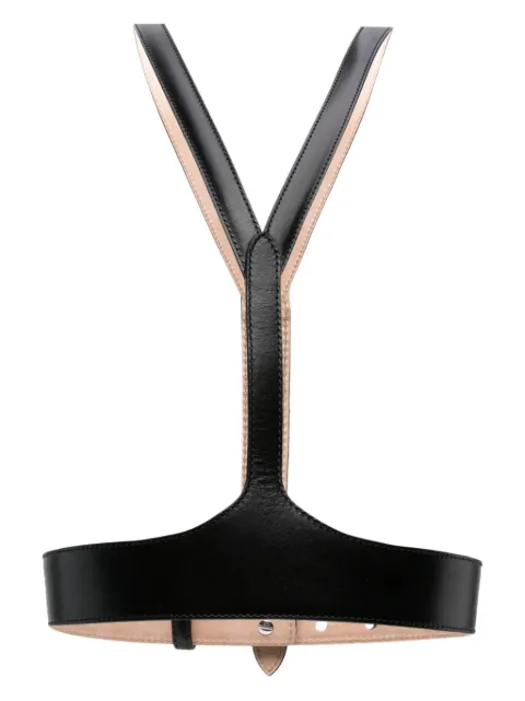 Alexander McQueen V Harness leather belt Women