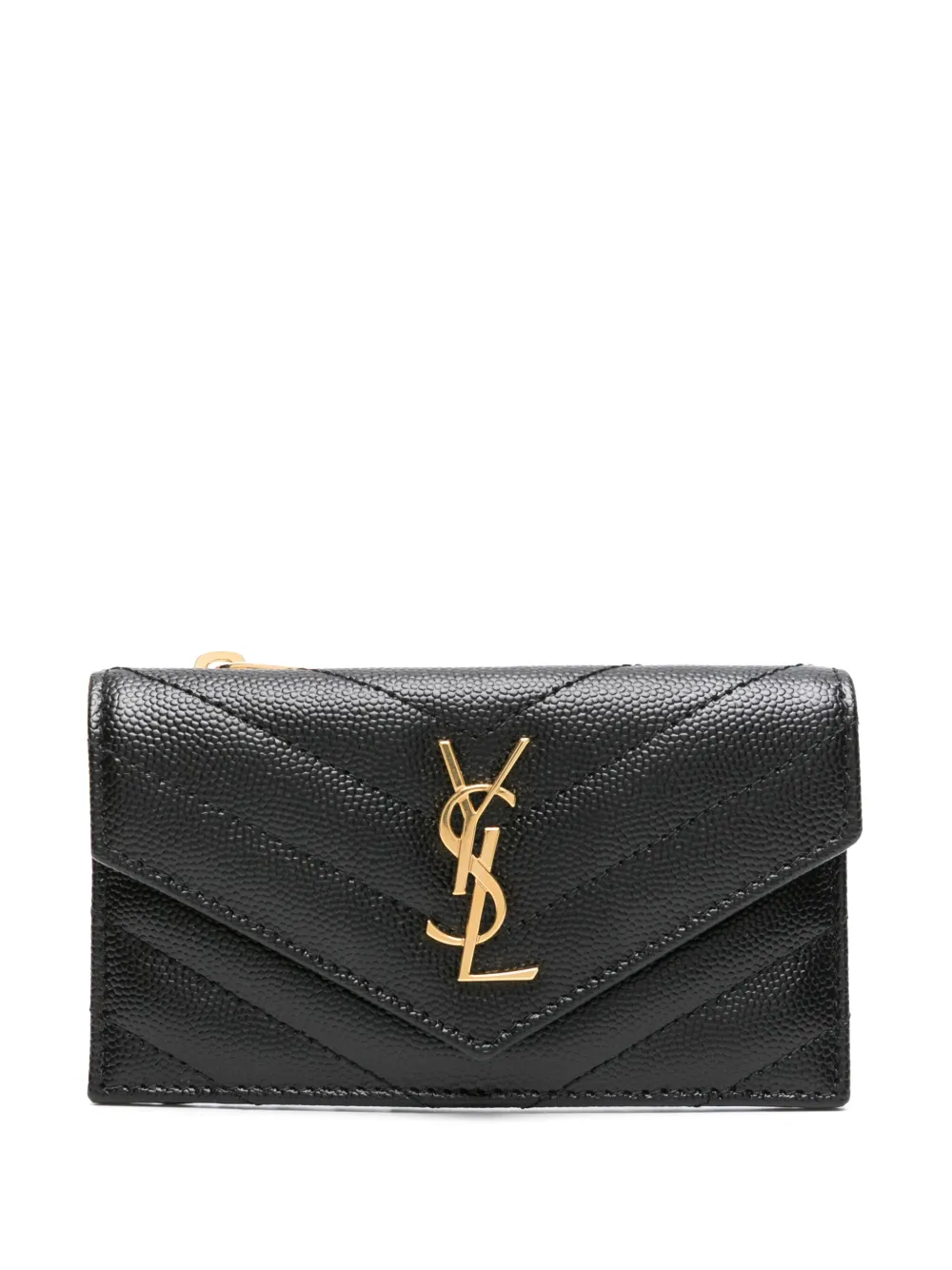 Pre-owned Saint Laurent Monogram Compact Leather Wallet  
