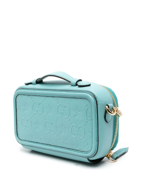 Gucci Pre Owned GG embossed Leather Crossbody Bag Blue FARFETCH PH