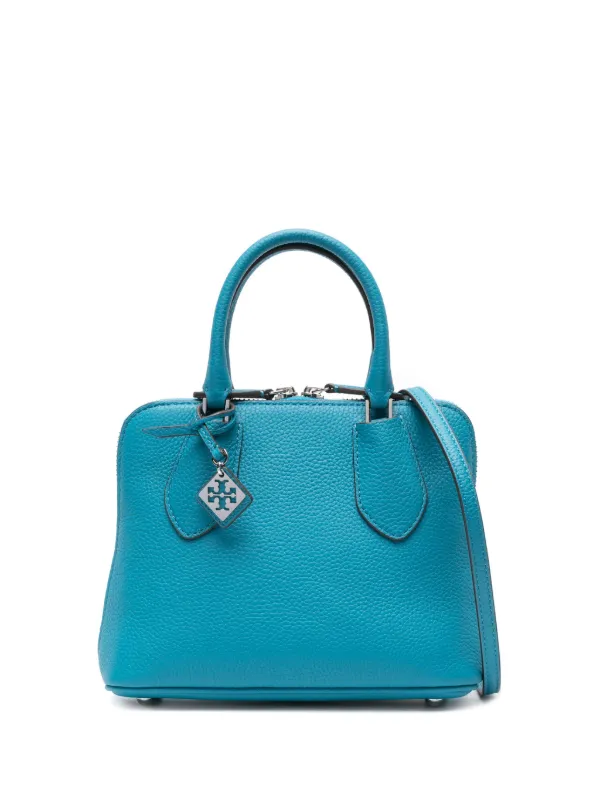 Tory Burch Mini Swing Leather Tote Bag Blue FARFETCH CA