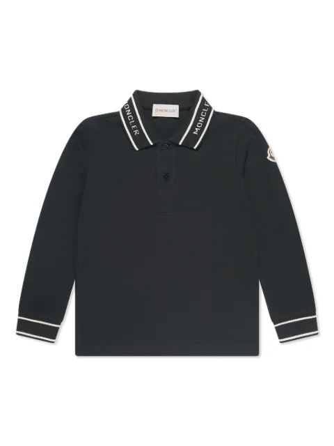 Moncler Enfant logo-jacquard cotton polo shirt