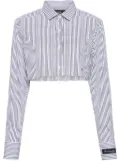 HommeGirls embroidered-logo striped shirt - Black
