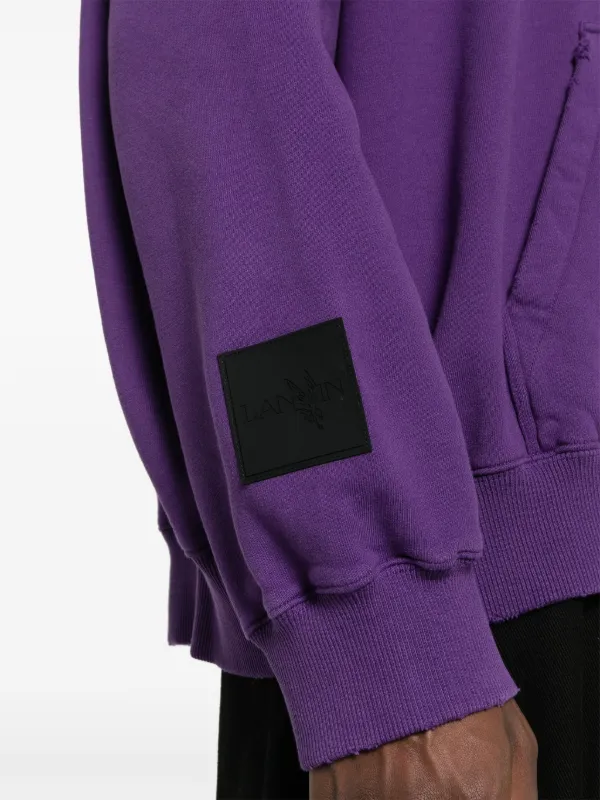 Lanvin x Future logo-print Cotton Hoodie | Purple | FARFETCH