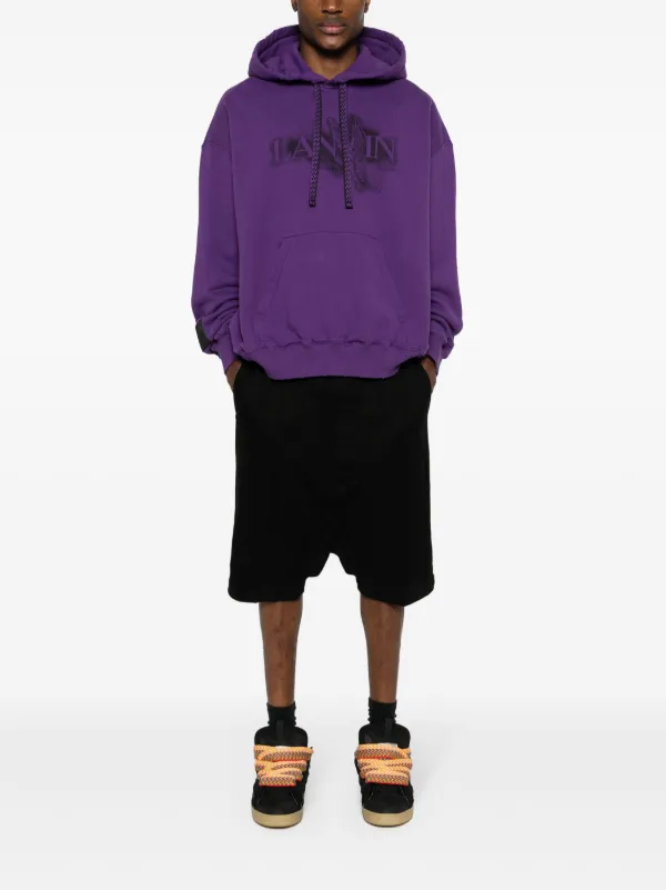 Lanvin x Future logo-print Cotton Hoodie | Purple | FARFETCH