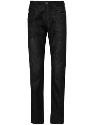 ETRO patterned-jacquard slim-cut Jeans | Black | FARFETCH HK