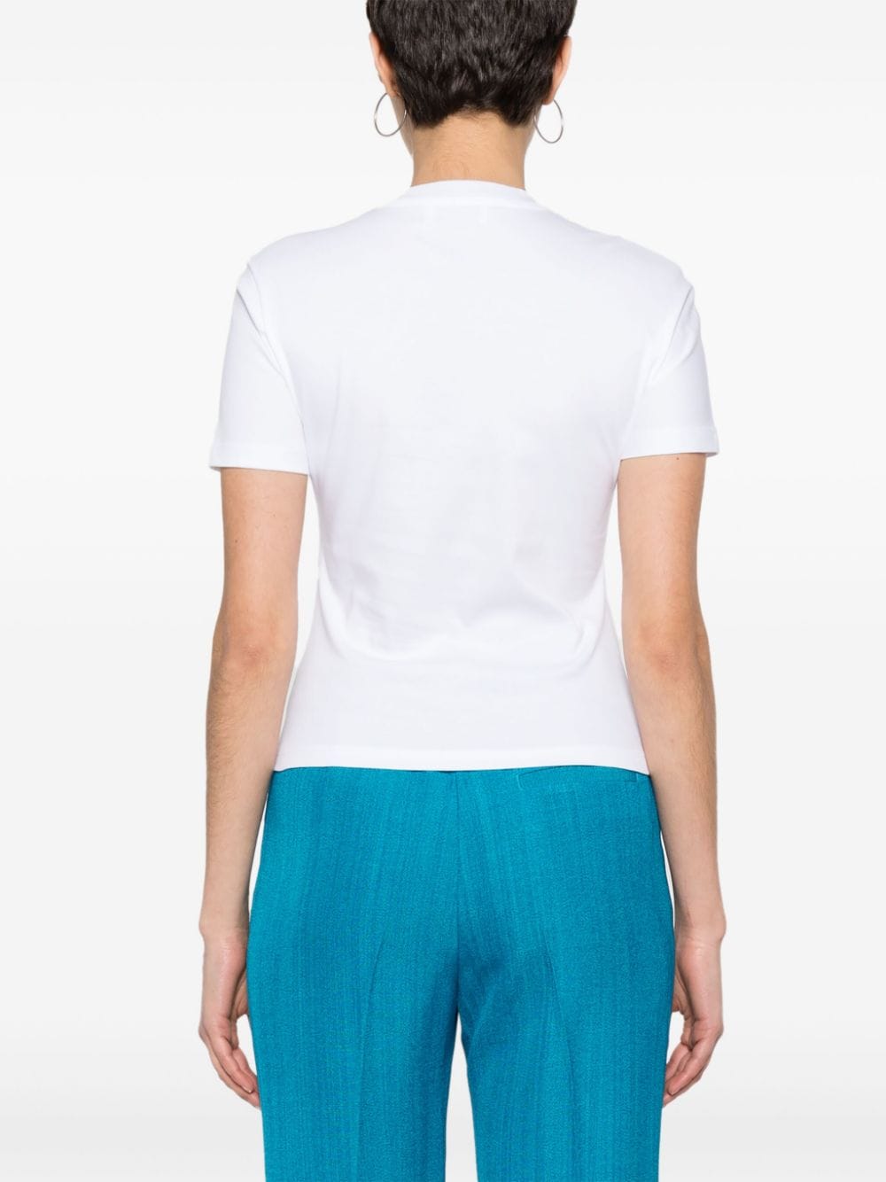 Shop Lanvin Eyelet-embellished T-shirt In White