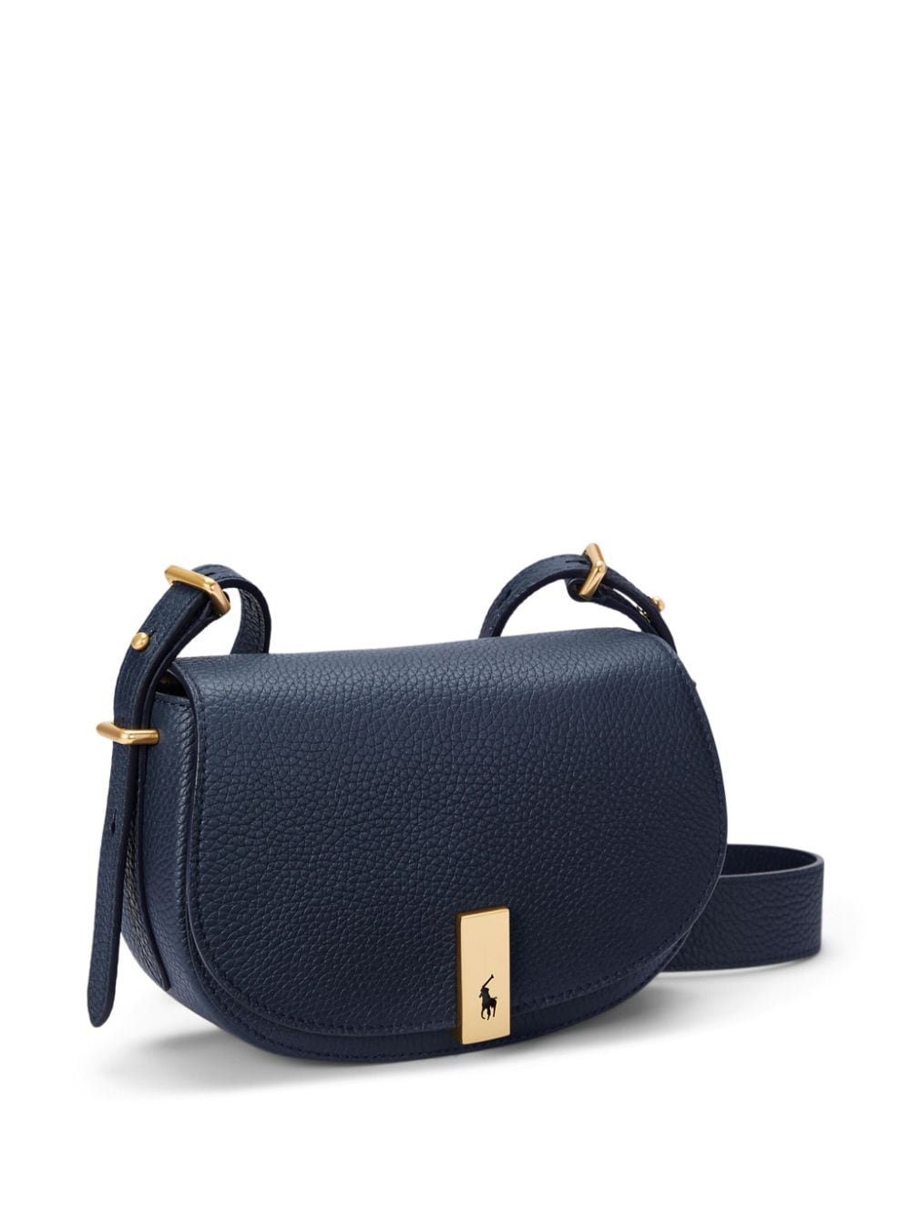 Shop Polo Ralph Lauren Polo Id Leather Crossbody Bag In Blue