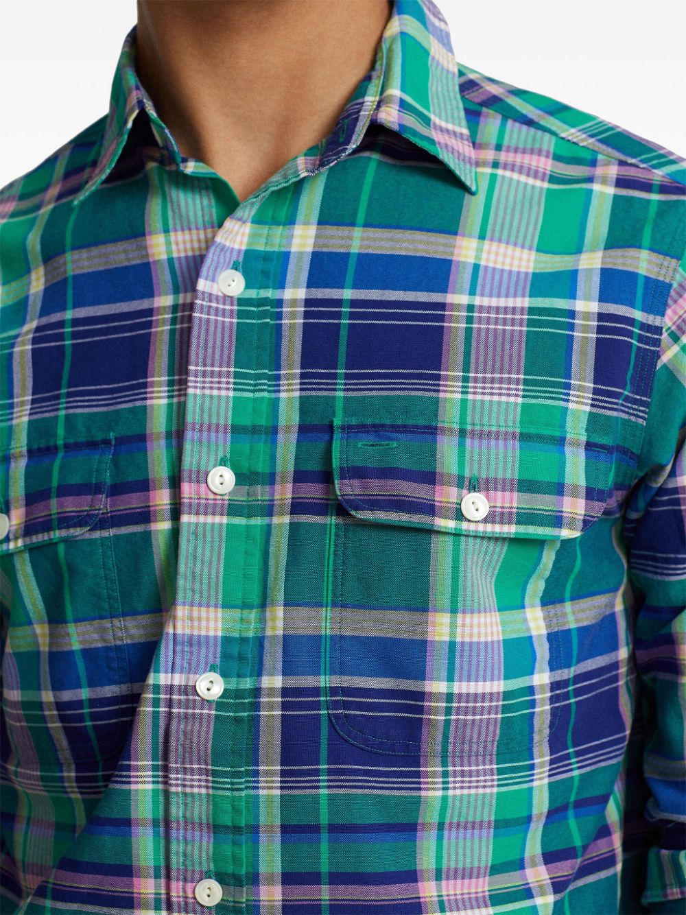 Shop Polo Ralph Lauren Long-sleeve Plaid Shirt In Blue