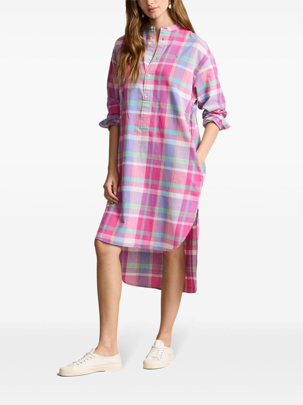 Image 2 of Polo Ralph Lauren check-print poplin shirt dress