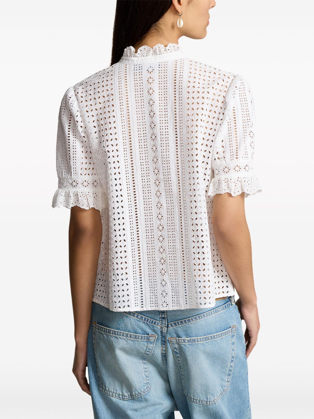 Polo Ralph Lauren Broderie anglaise blouse Wit