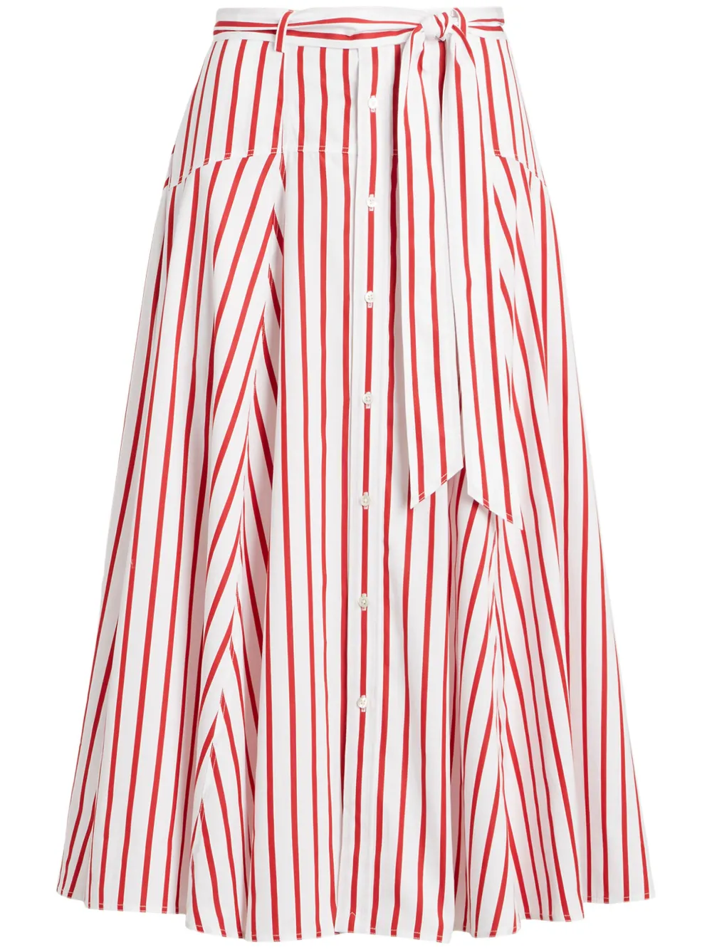 Polo Ralph Lauren Stripe-pattern Cotton Skirt In Red