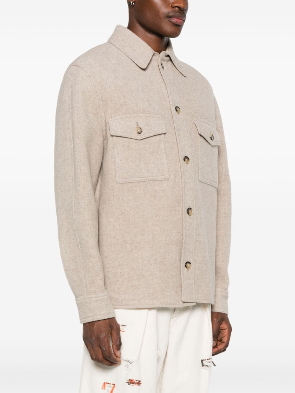 Shop Marant Kervon Shirt Jacket In Neutrals