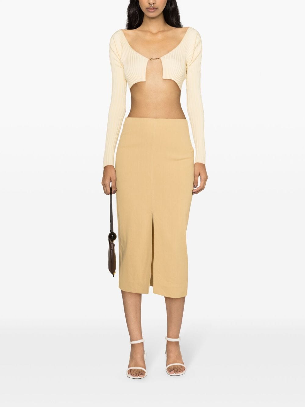 Shop Isabel Marant Mills High-waisted Pencil Skirt In Neutrals