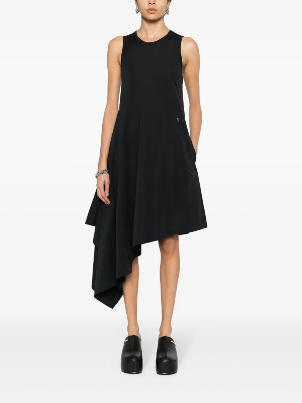 Y 3 Robe Asymetrique Drapee Noir FARFETCH CM