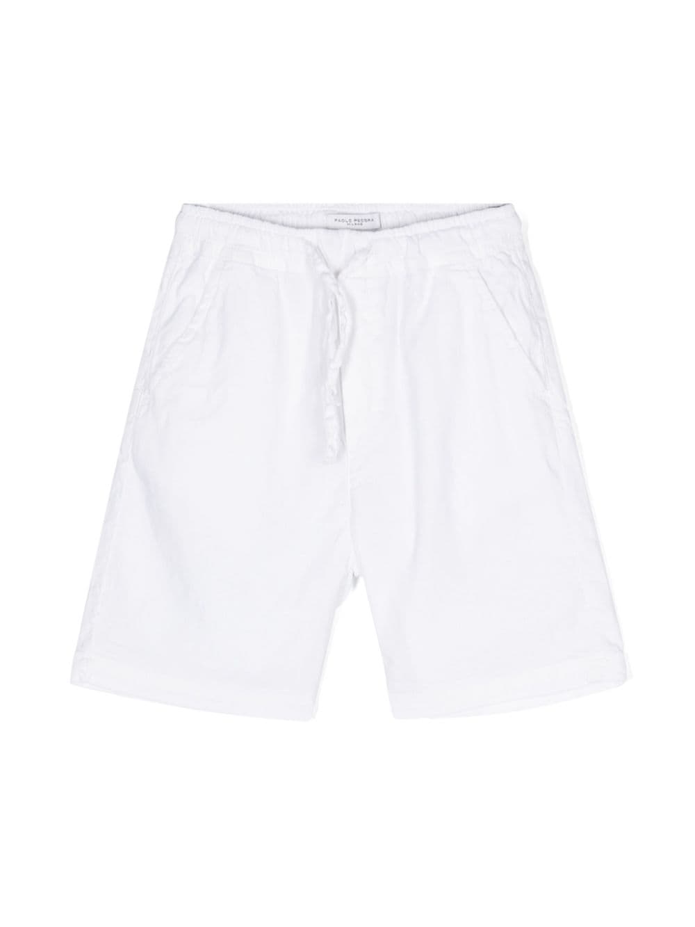 Paolo Pecora Kids' Poplin Linen-blend Shorts In 白色