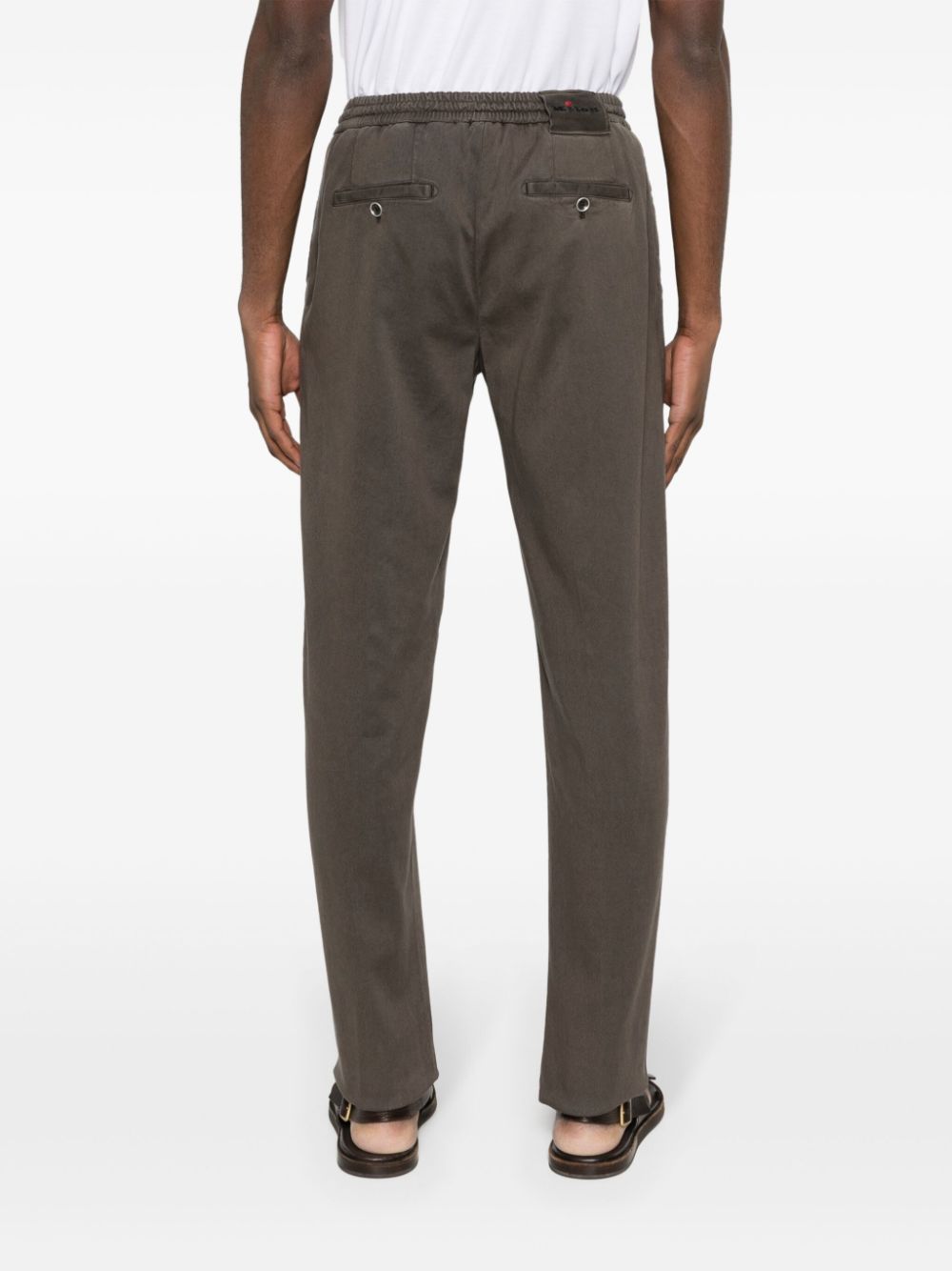 Shop Kiton Straight-leg Trousers In Brown