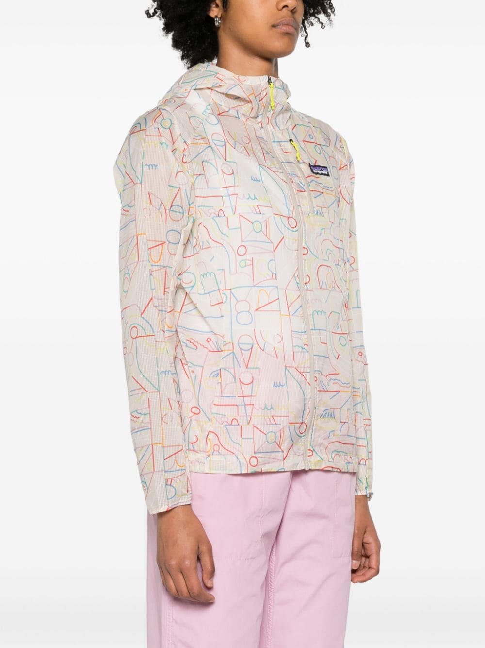Shop Patagonia Houdini Abstract-print Jacket In Neutrals