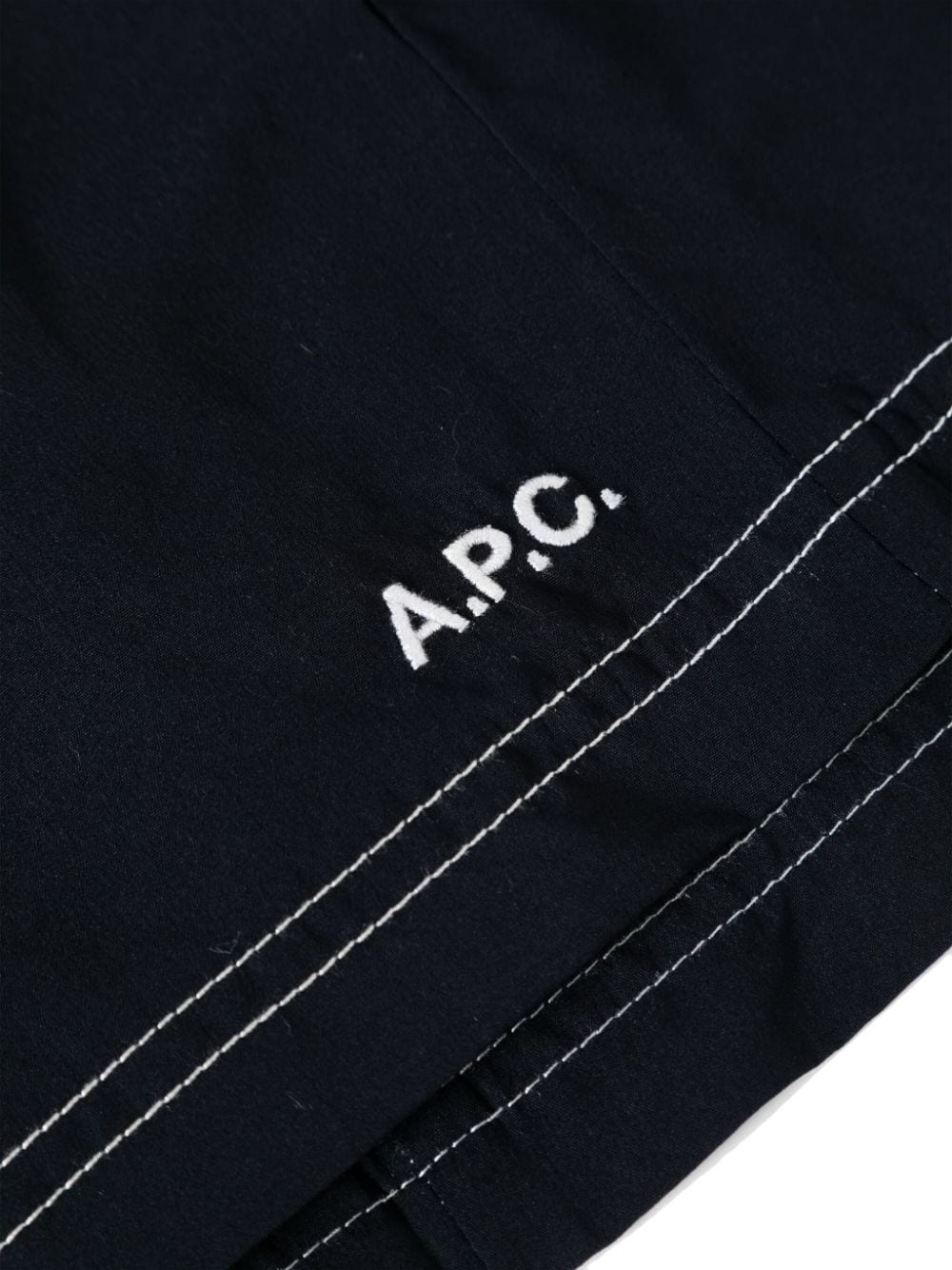 Shop Apc Logo-embroidered Swim Shorts In Blue