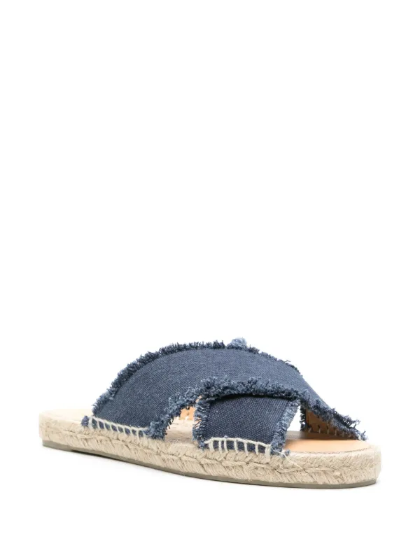 サンダル・ミュール CASTANER PALMERA\" COTTON CANVAS SANDAL NIB Castaner Palmera Espadrille Canvas Slide Sandals Red