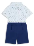 Fendi Kids panelled cotton romper - Blue
