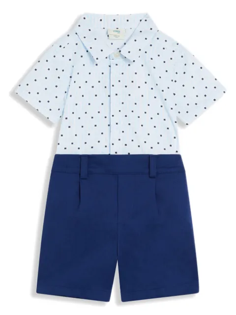 Fendi Kids panelled cotton romper
