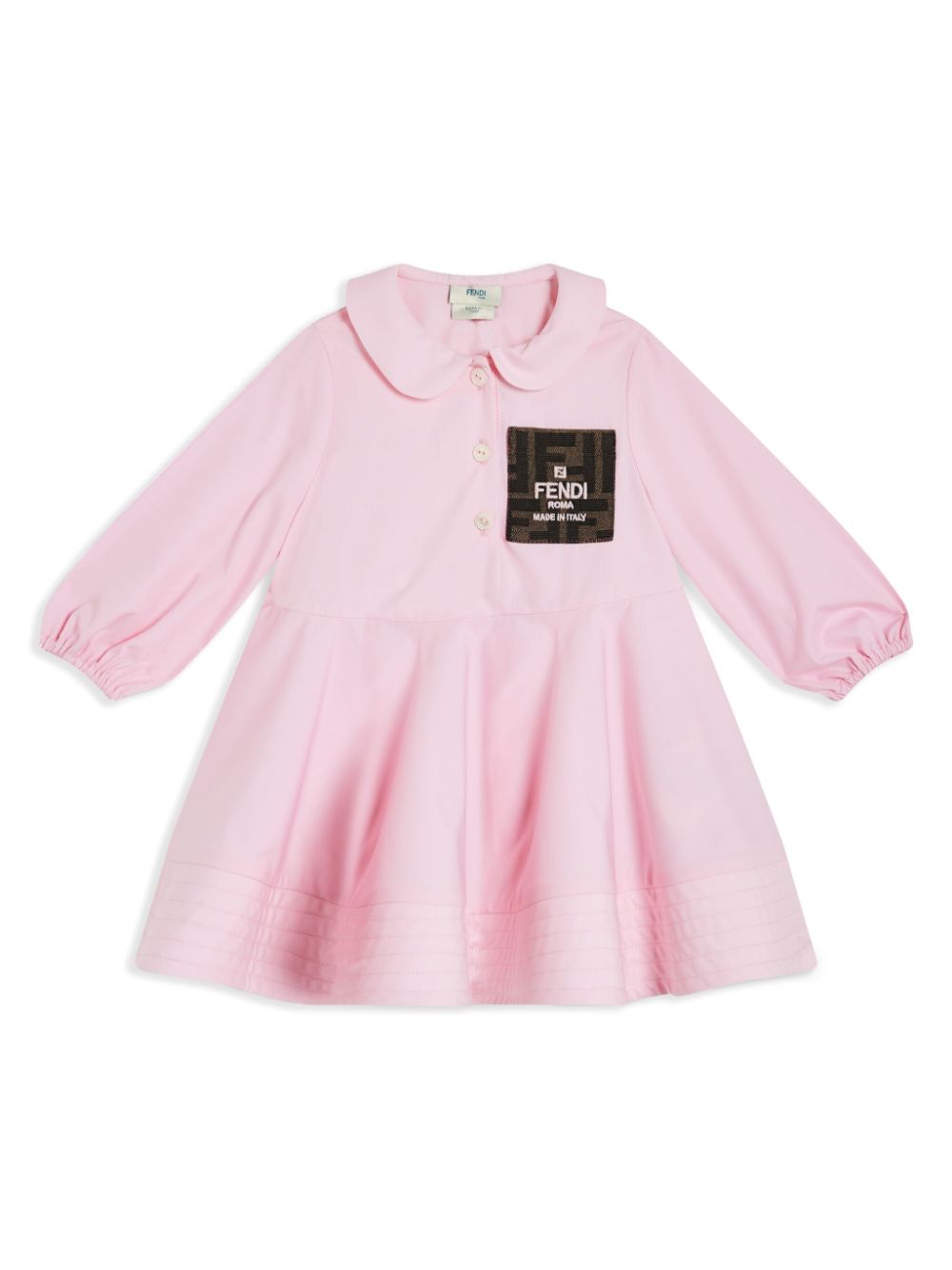 Fendi Babies' Logo-embroidered Cotton Dress In Pink