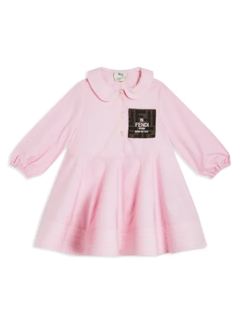 Fendi Kids robe en coton à logo brodé