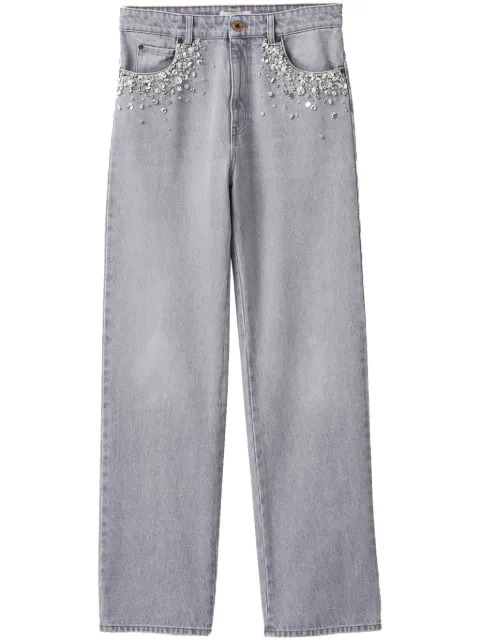 Miu Miu embellished mid-rise straight-leg jeans