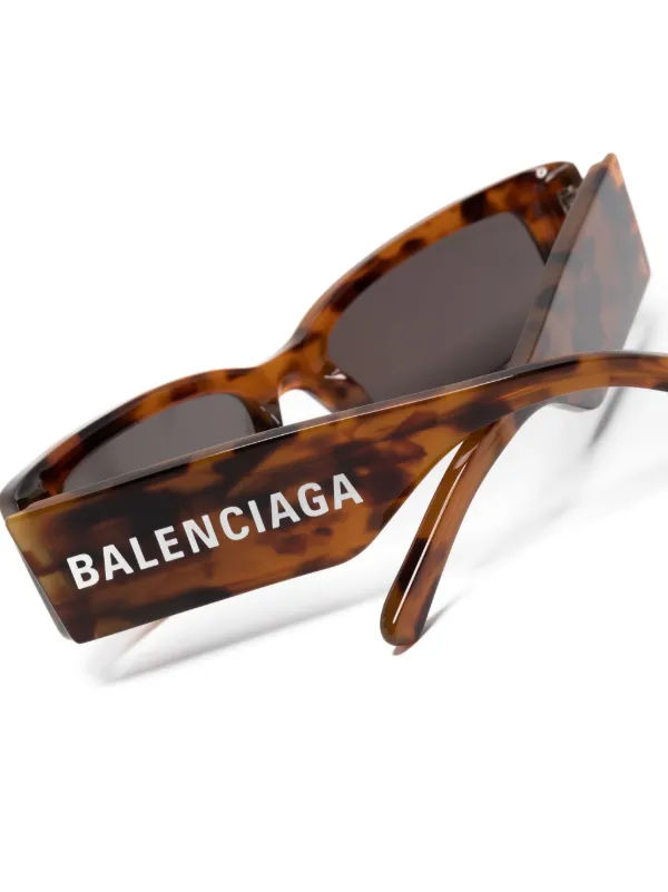 Balenciaga Eyewear rectangle-frame Sunglasses | Brown | FARFETCH