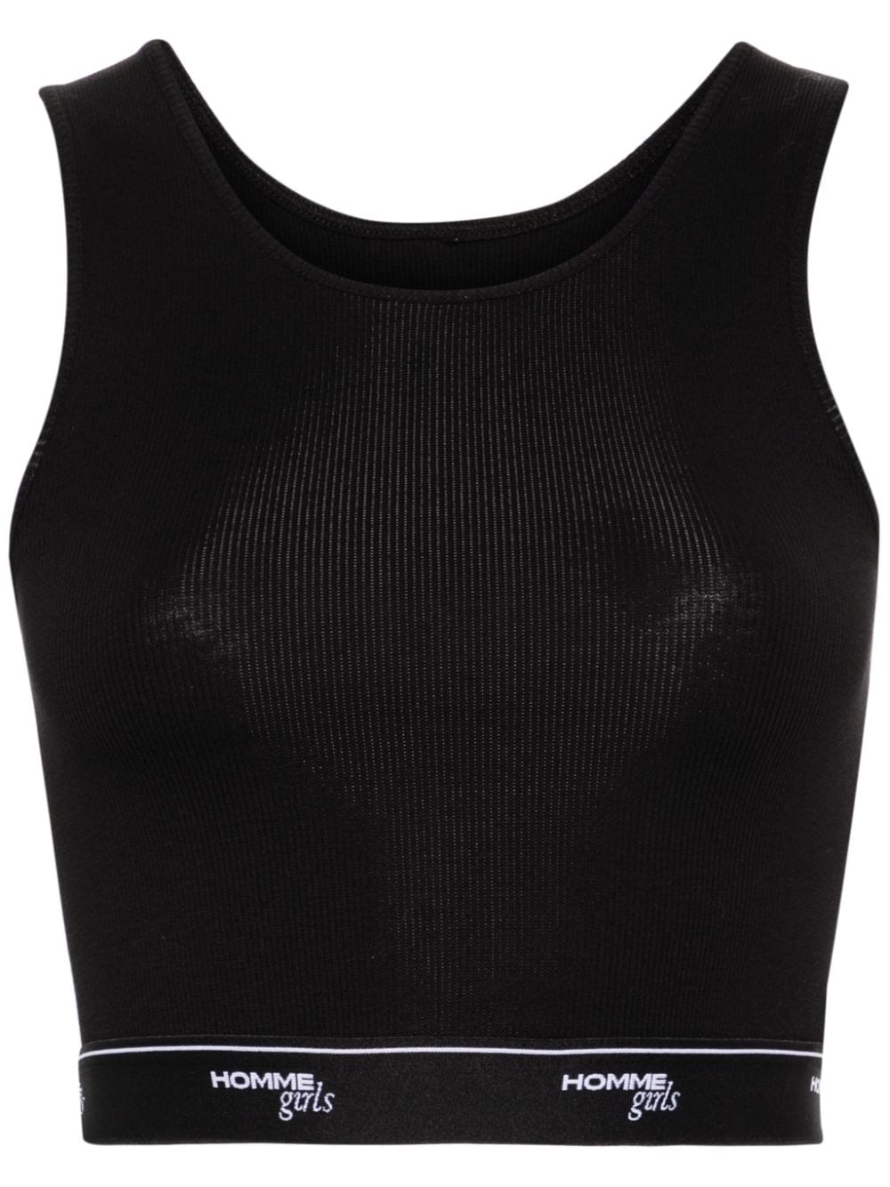 Hommegirls Logo-underband Cotton Tank Top In Black