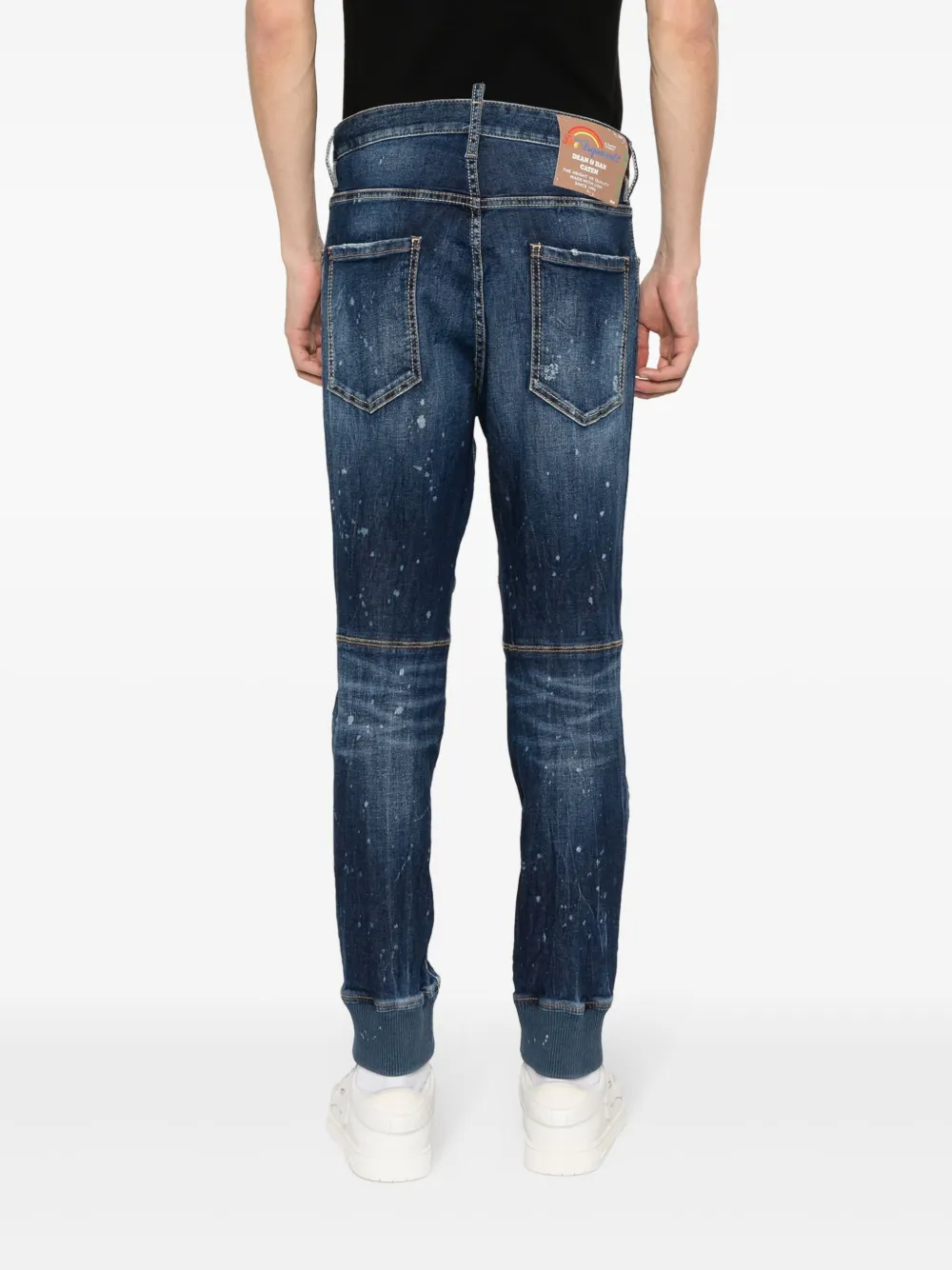 Cheap DSQUARED2 distressed slim-fit track jeans Men