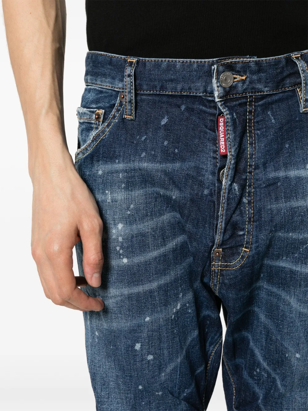 Cheap DSQUARED2 distressed slim-fit track jeans Men