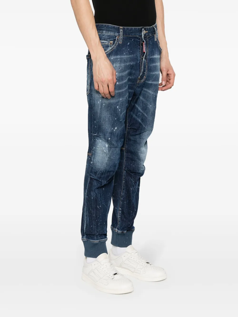 Cheap DSQUARED2 distressed slim-fit track jeans Men
