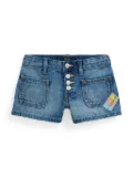 POLO RALPH LAUREN KIDS patch-detail denim shorts - Blue