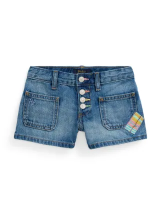 POLO RALPH LAUREN KIDS patch-detail Denim Shorts | Blue | FARFETCH
