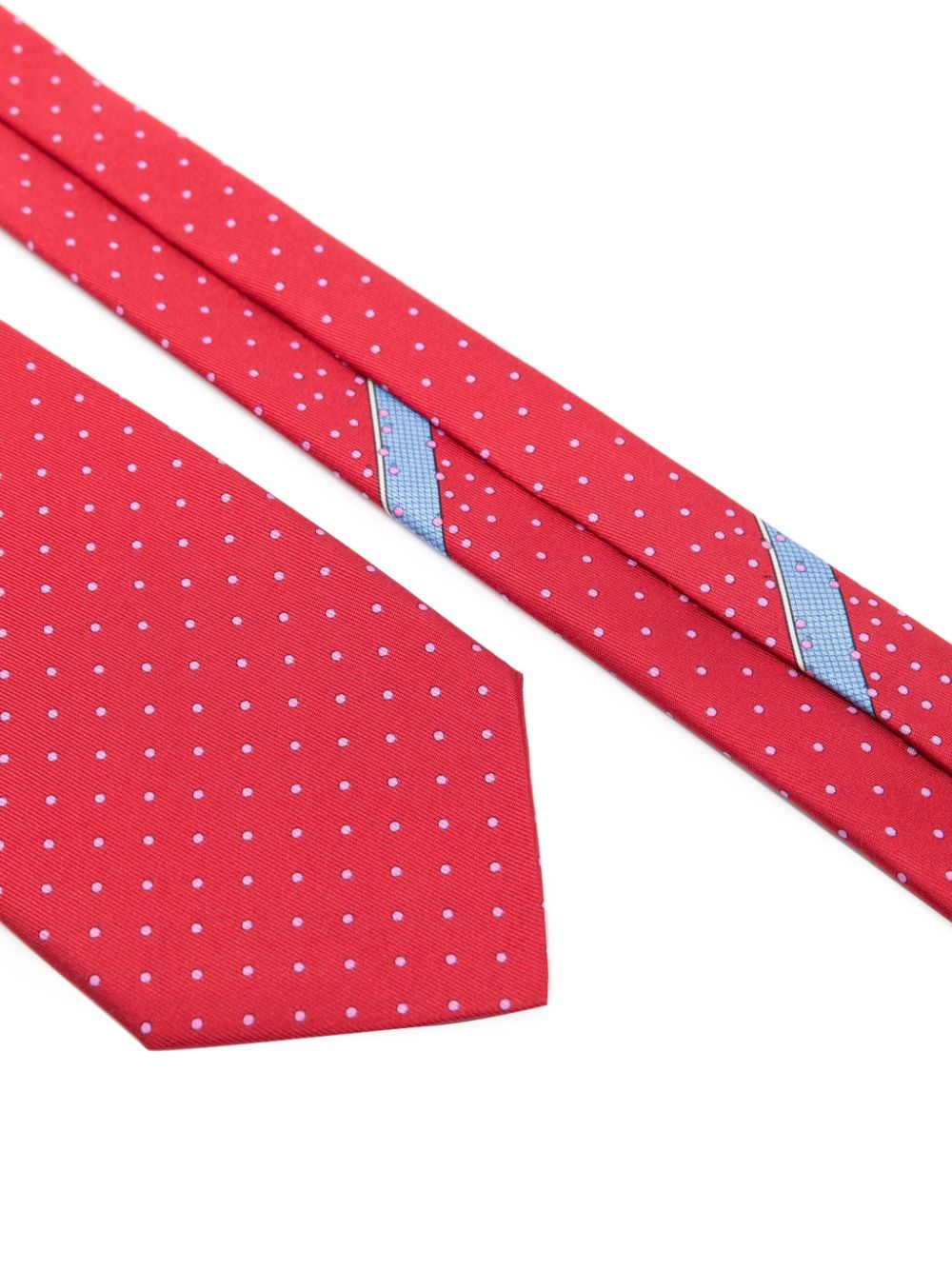Shop Ferragamo Polka Dot Silk Tie In Red