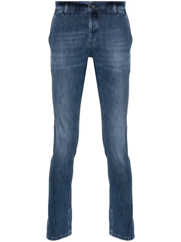 Jeans Uomo Tapered - Vita Media, Cotone Organico, Colore Rinse Blue, Made In Turchia