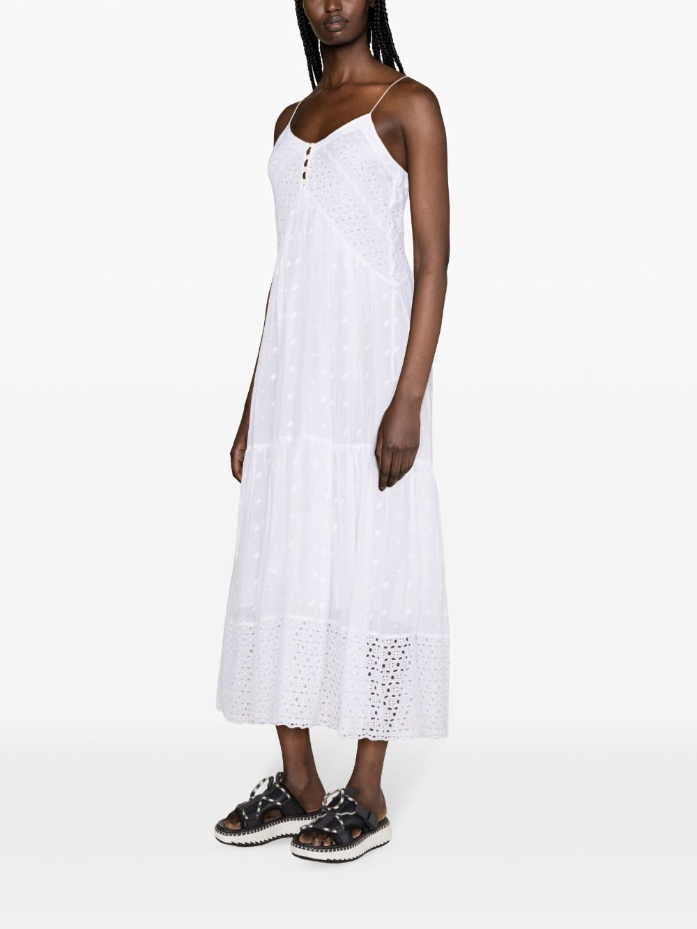 Shop Marant Etoile Sabba Broderie-anglaise Maxi Dress In White