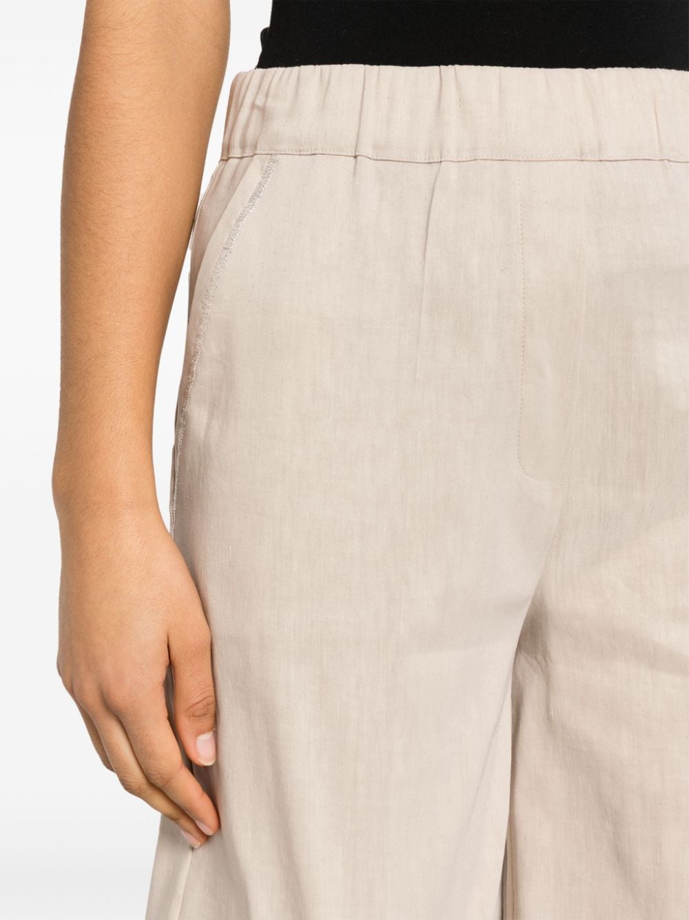 Shop D-exterior High-waisted Tailored Shorts In Neutrals