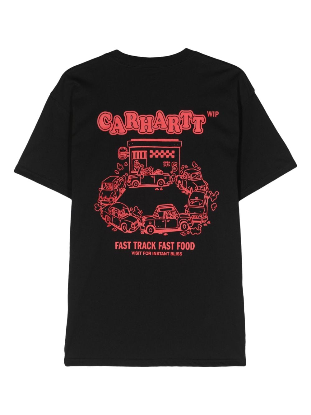 Shop Carhartt Fast Food Organic-cotton T-shirt In Black