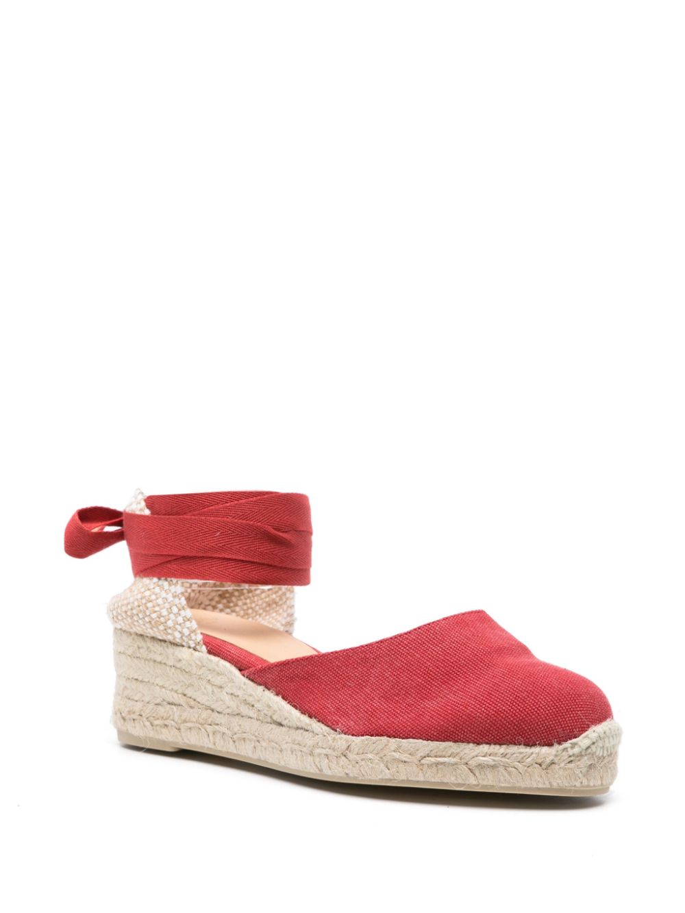 Shop Castaã±er Carina 50mm Wedge Espadrilles In Red