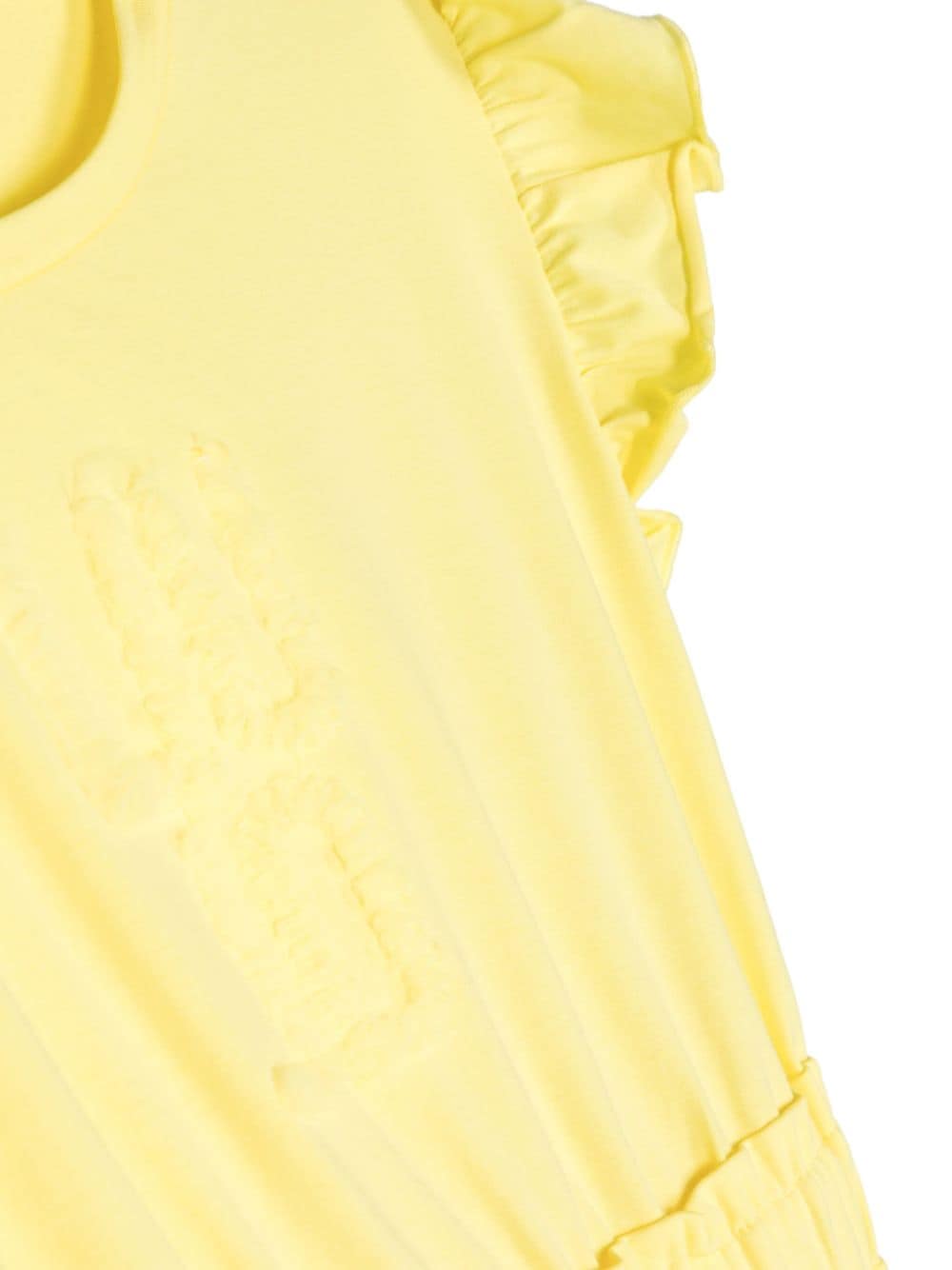 Shop Liu •jo Logo-appliqué Cotton Dress In Yellow