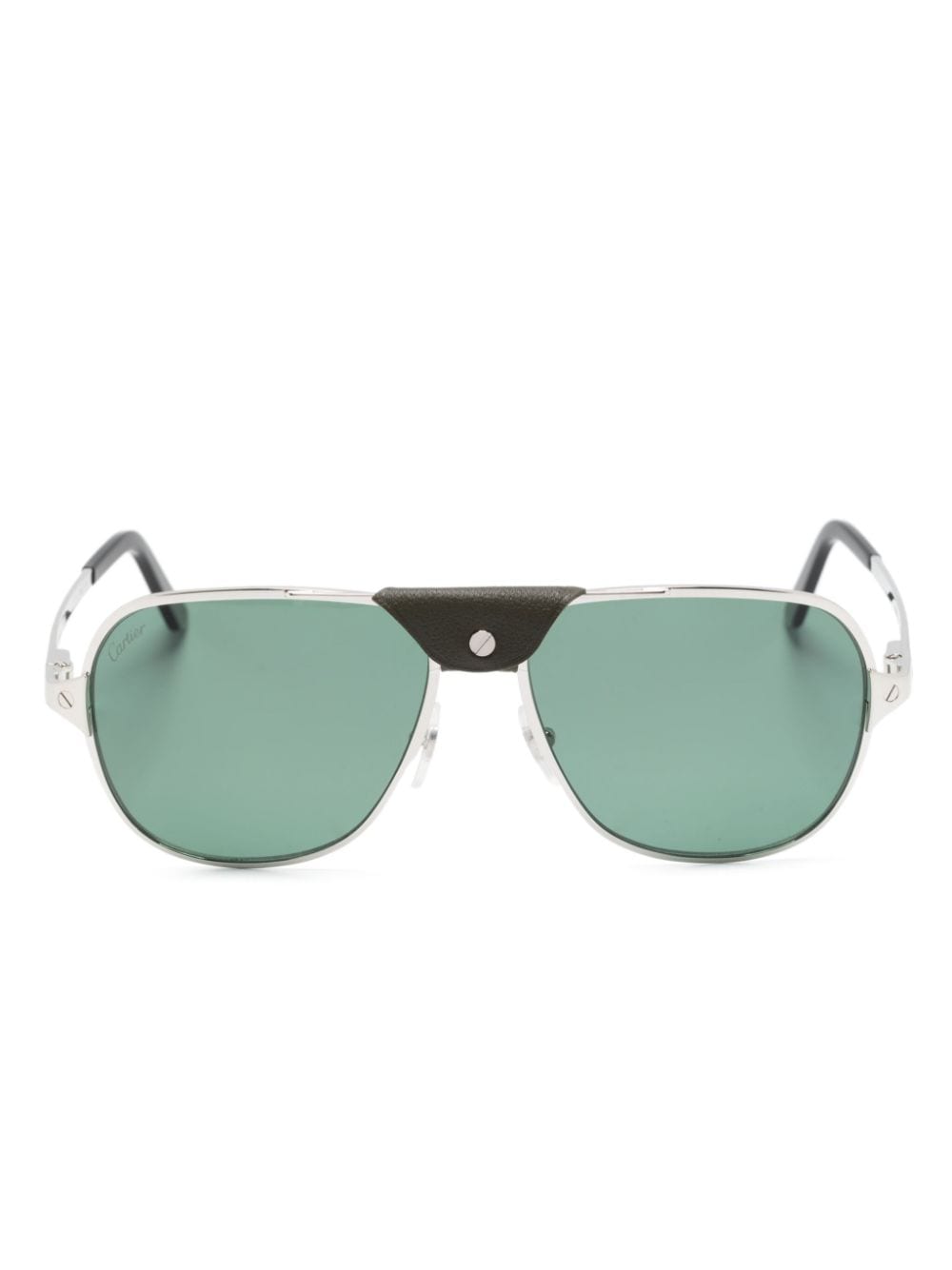 Cartier Santos De  Pilot-frame Sunglasses In Silver