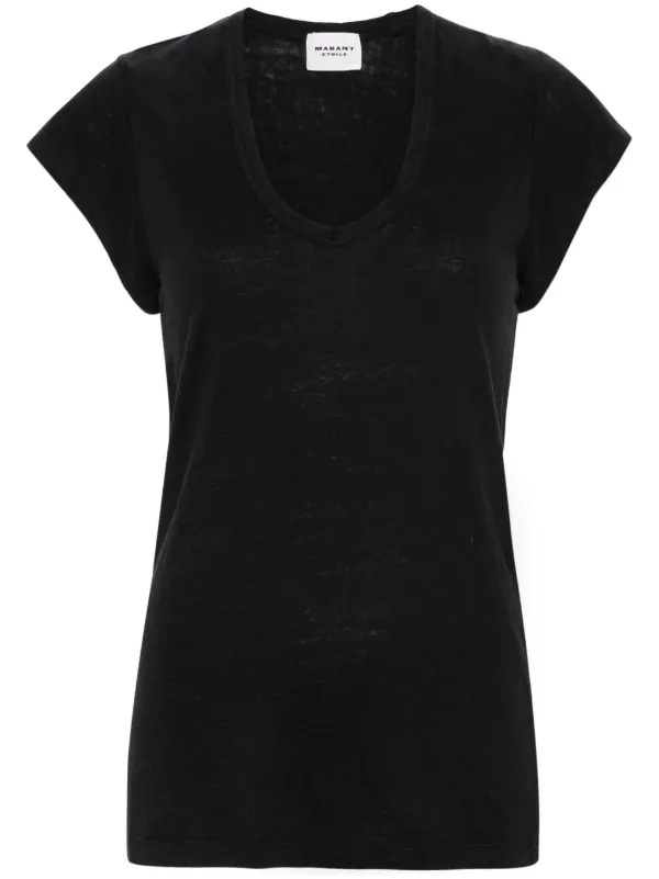 Marant Étoile Zankou Linen T-shirt in Black