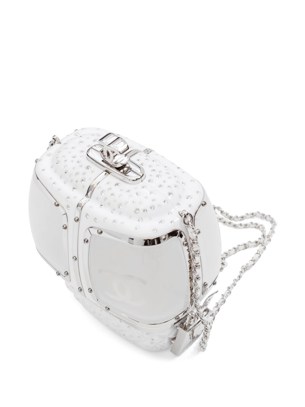 Pre-owned Chanel 2019 Gondola Lift Clutch Bag In White