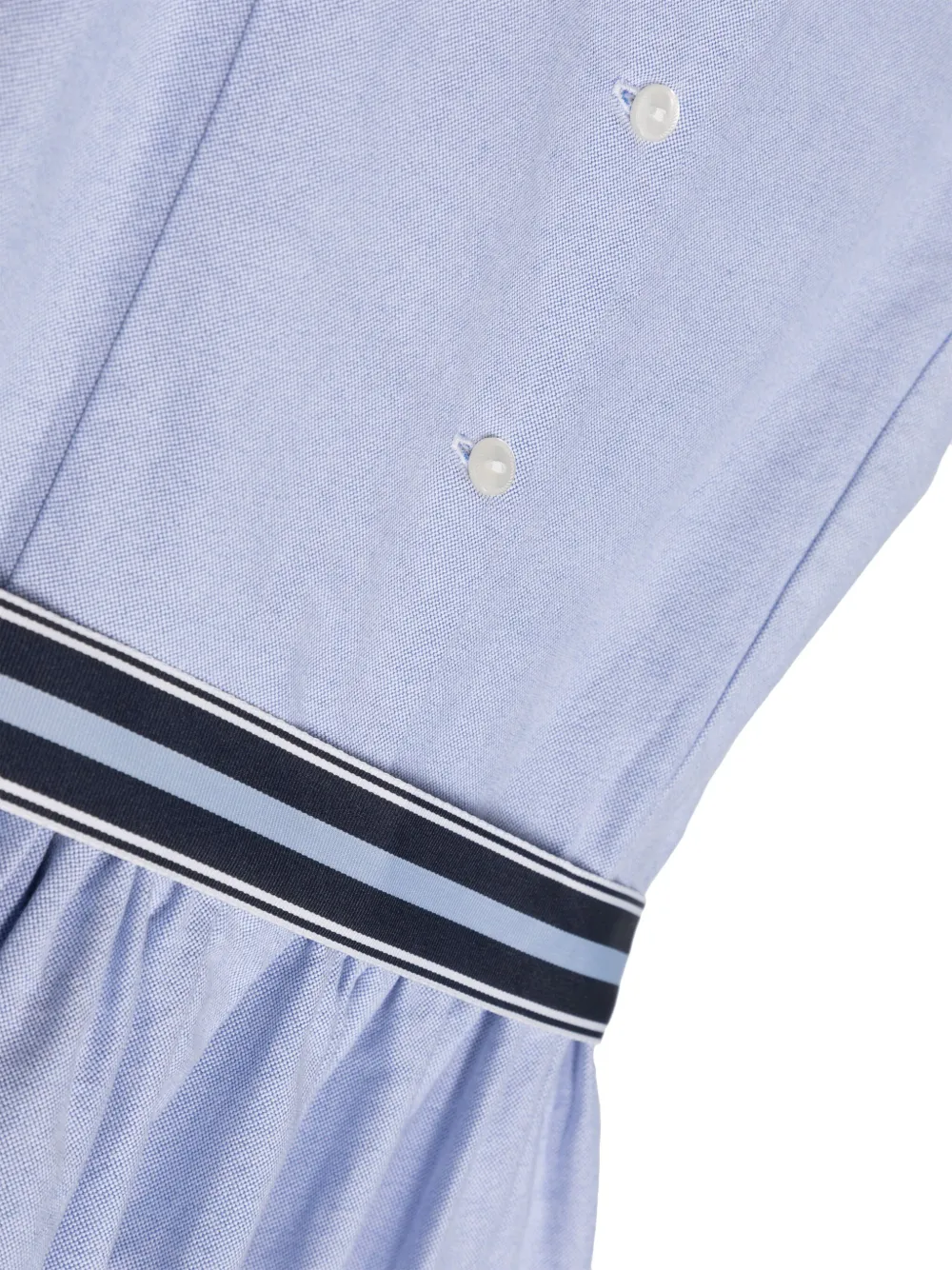 POLO RALPH LAUREN KIDS Mouwloze chambray jurk met ceintuur Blauw