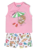 Moschino Kids Teddy Bear cotton shorts set - White