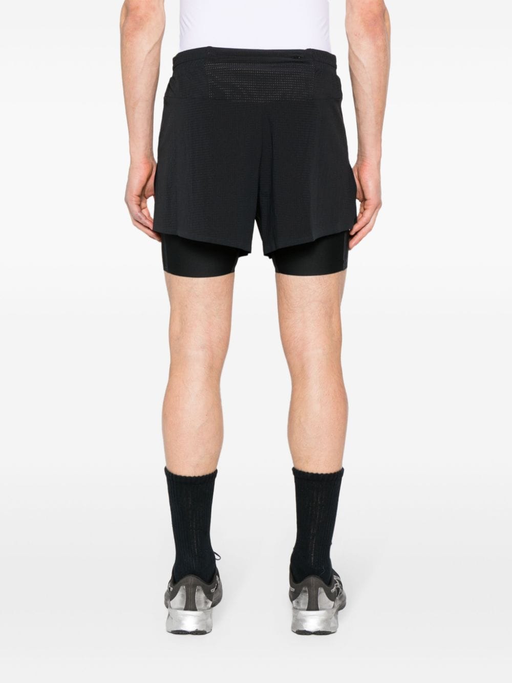 Shop Y-3 Logo-print Ripstop Running Shorts In Black