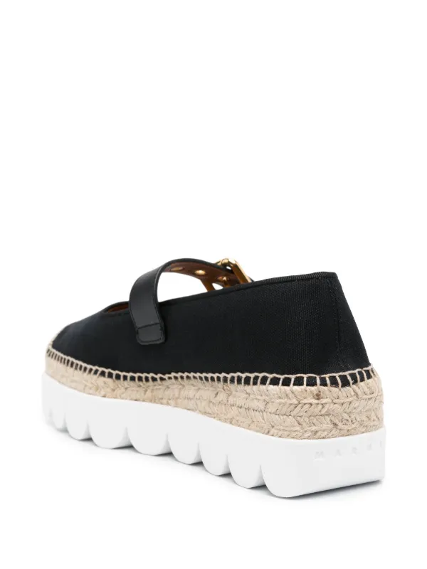 【送料&関税込】Marni Mary Jane Espadrilles Marni Mary Jane Canvas Espadrilles | Black | FARFETCH